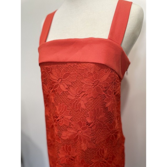 NWT Banana Republic Limited Edition Lace Shift Dress Bow Back Orange Lined Sz 2 - Picture 4 of 8